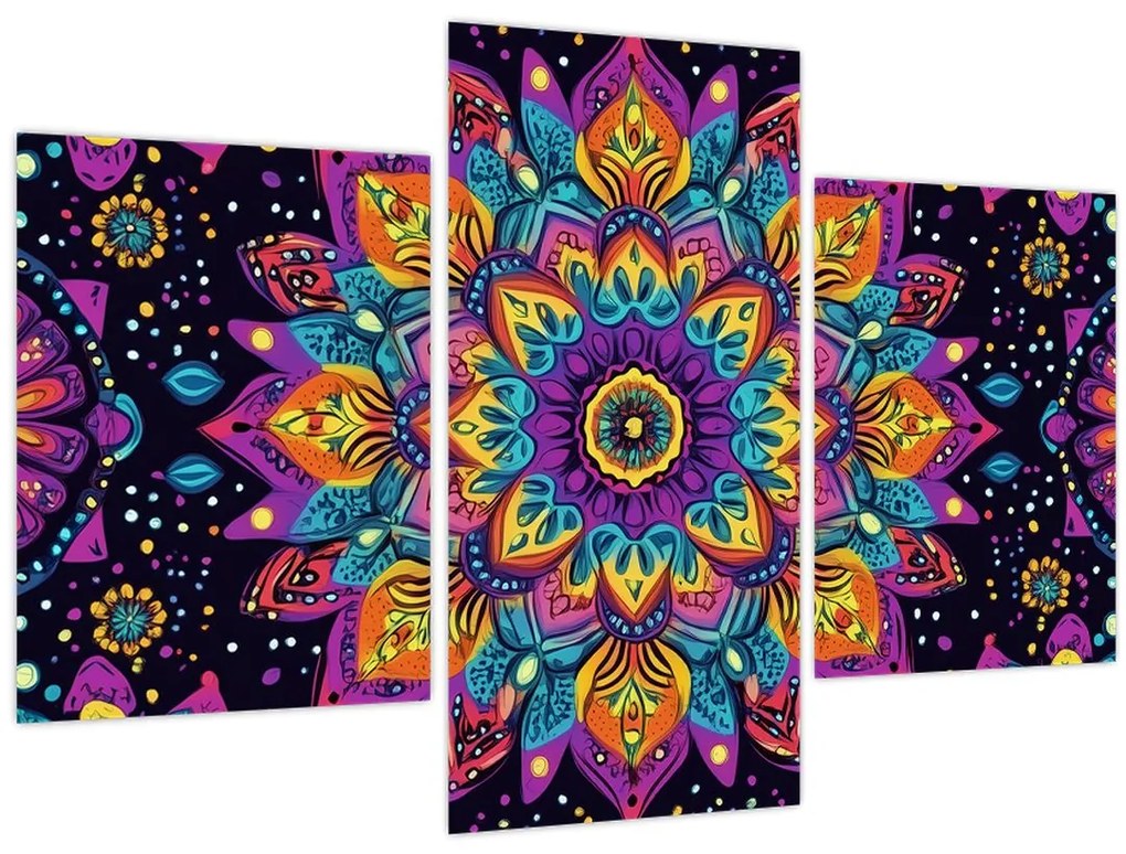 Kép - Kaleidoszkópos mandala (90x60 cm)