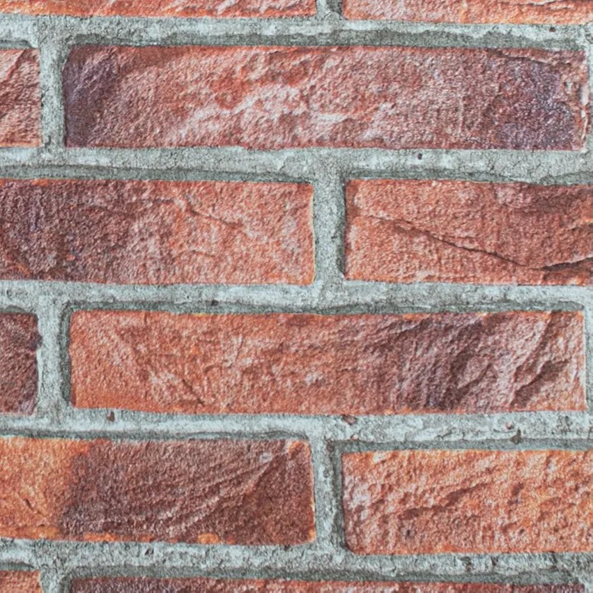 Piros tégla mintás tapéta (4303-1)