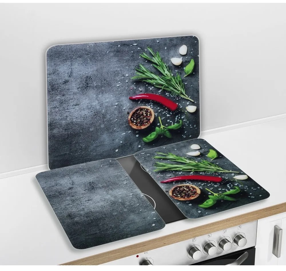 Edzett üveg falvédő tűzhelyhez 50x56 cm Rosemary – Maximex