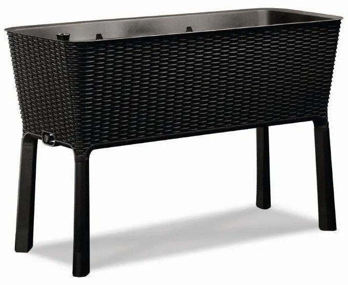 Keter Easy grow műrattan virágláda (magaságyás) - grafit szürke