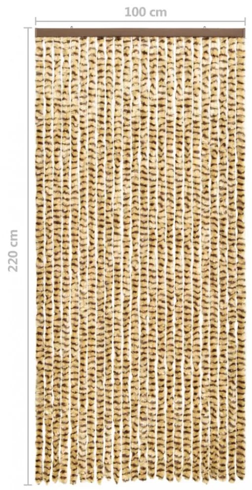 bézs és barna zsenília rovarfüggöny 100 x 220 cm