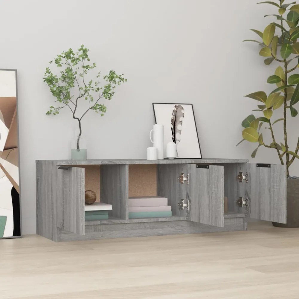 szürke sonoma színű szerelt fa TV-szekrény 102 x 35 x 36,5 cm