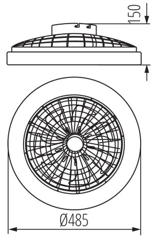 Kanlux 38034- LED RGBW Dimmelhető lámpa ventilátorral PLAVE 48W/230V 3000/4000/6500K+ távirányító