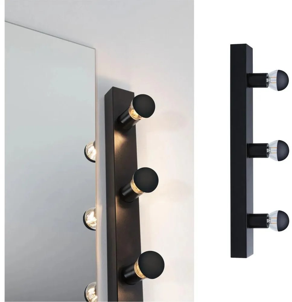 Paulmann 80097 - 3xE14/40W IP44 Fürdőszobai tükörmegvilágító REGULA 230V fekete