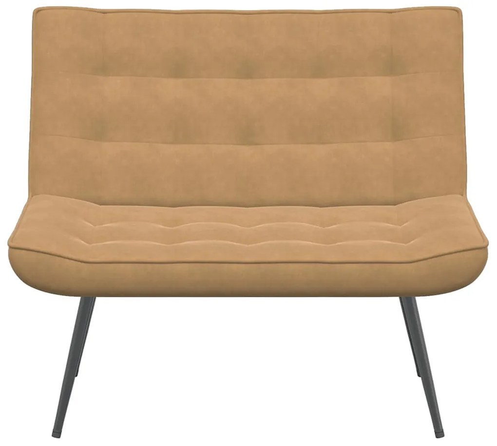 vidaXL barna bársonypad 110 x 74 x 84 cm