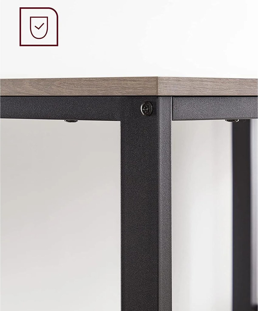 Íróasztal 120x60 cm, számítógépes asztal 2 polccal bal vagy jobb oldalon, greige