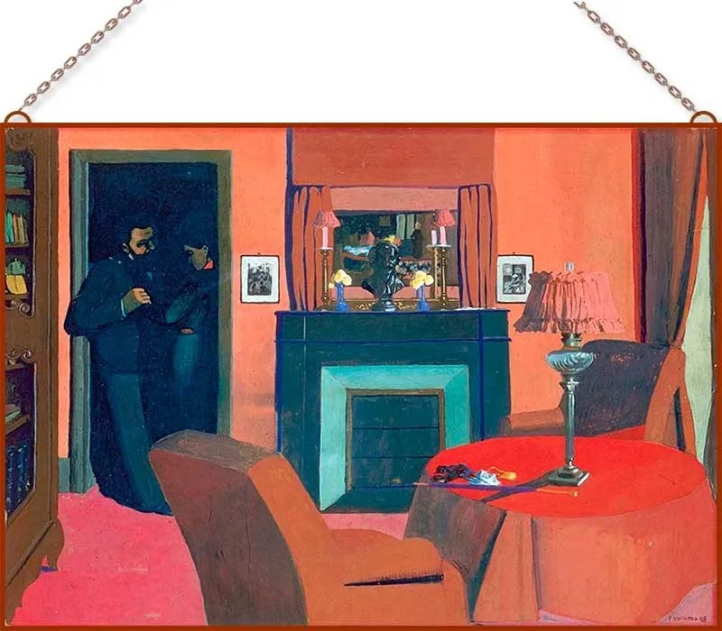 Félix Vallotton - La chambre rouge üvegkép, falikép