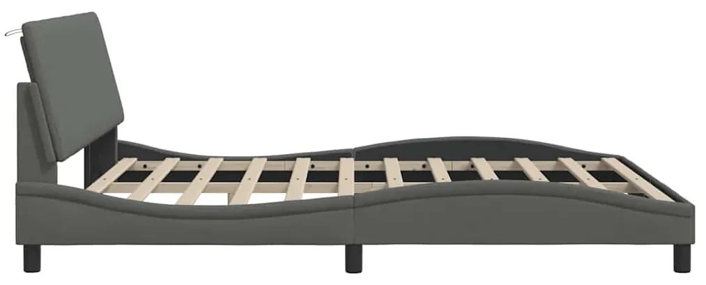 sötétszürke szövet ágykeret matrac nélkül Hanko 180 x 200 cm