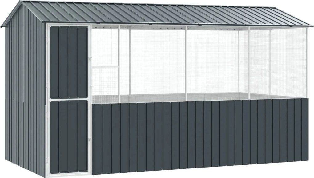 vidaXL Madár kalitka Antracit 410 x 210 x 230 cm Horganyzott acél