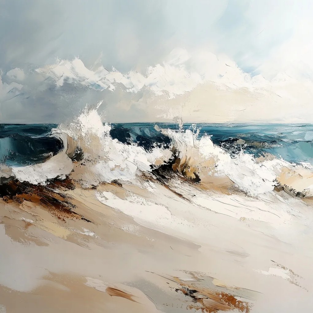 Vászonkép Canvas Tengerész Tájkép Víz Hullámok Vihar 40x40