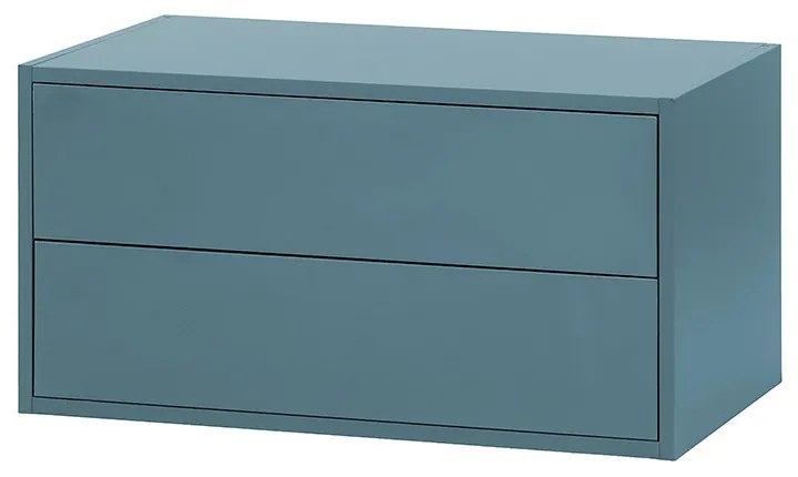 Boxie 2 fiókos fali szekrény 40x80x37 cm petrol kék
