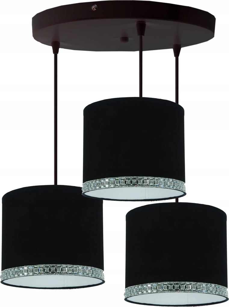Divatos mennyezeti függőlámpa, csillár modern Fekete lámpabúra 20cm+DEKOR