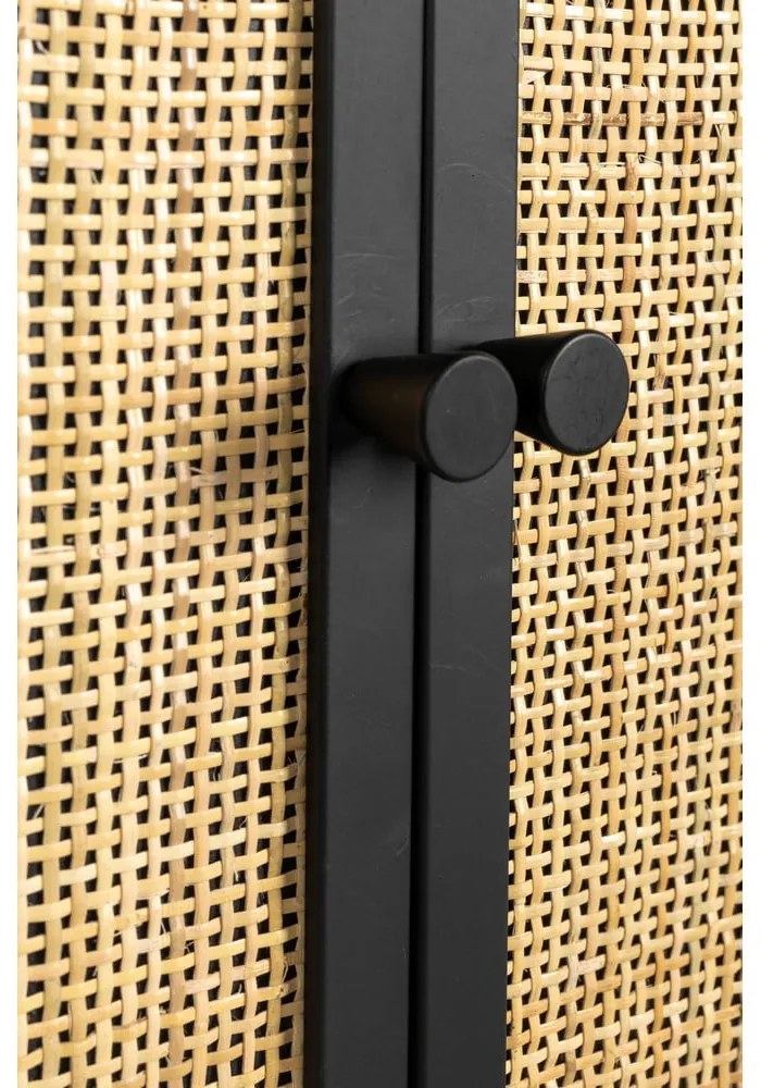 Fekete rattan bortartó szekrény Guuji - White Label