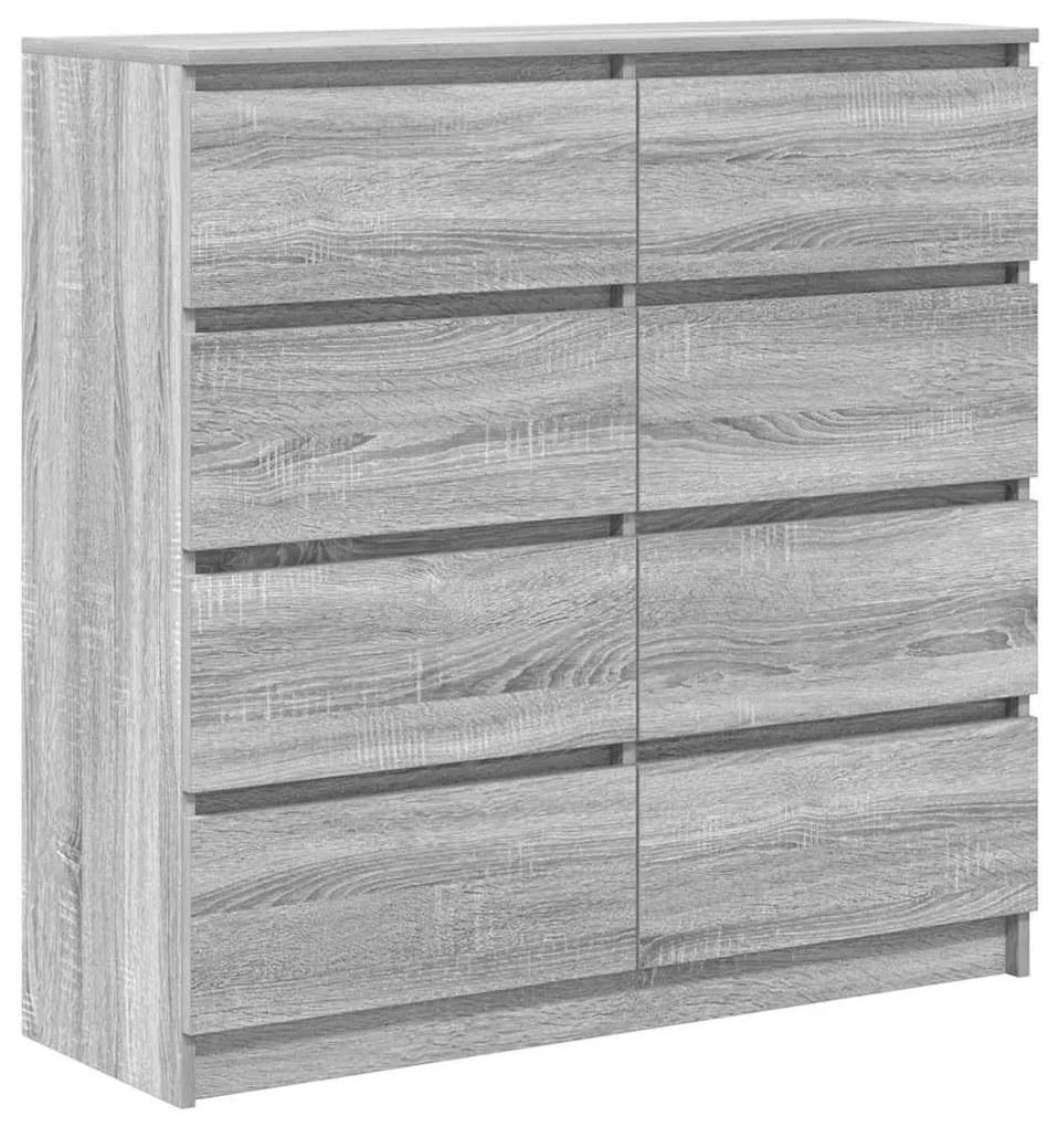 szürke sonoma színű szerelt fa tálalószekrény 100x35x99 cm