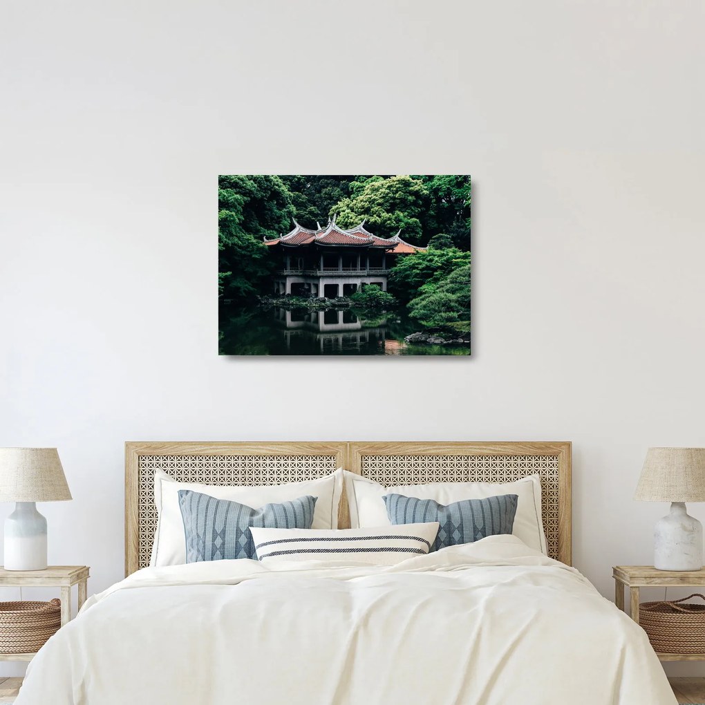 A japán nemzeti kert képe (üvegen) (70x50 cm)