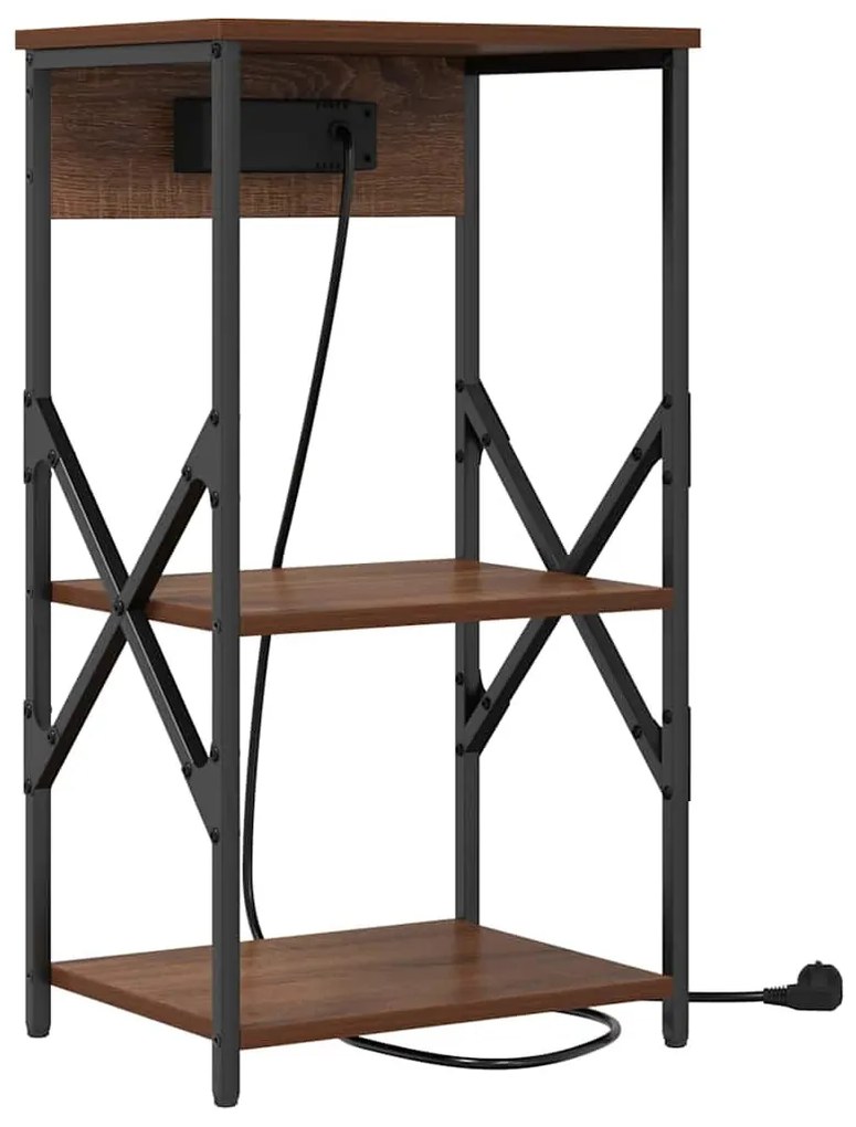 Éjjeli Szekrények 2 pcs barna tölgy 41 x 31 x 76 cm Faanyag