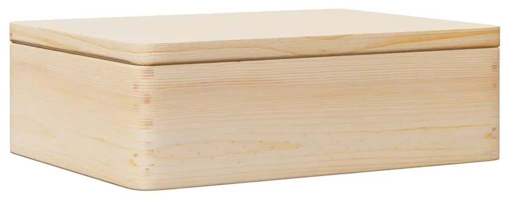 Fa doboz fedővel 40x30x13 cm tömör fa fenyő