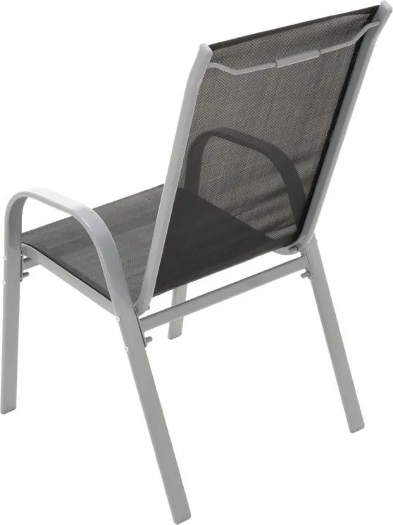 GARTHEN Kerti garnitúra két székből 1 üvegasztal acél