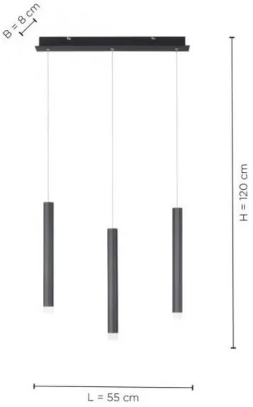 Leuchten Direkt 15203-18 - LED Csillár zsinóron 3xLED/4,8W/230V fekete