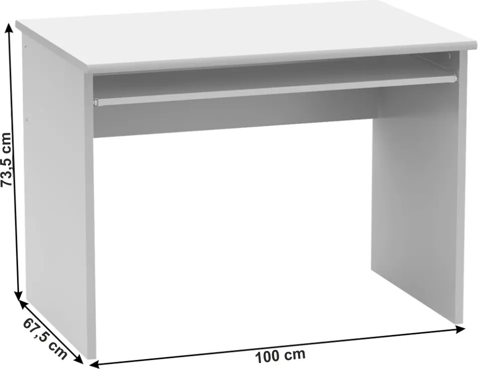 Íróasztal, fehér, JOHAN 2 NEW 02
