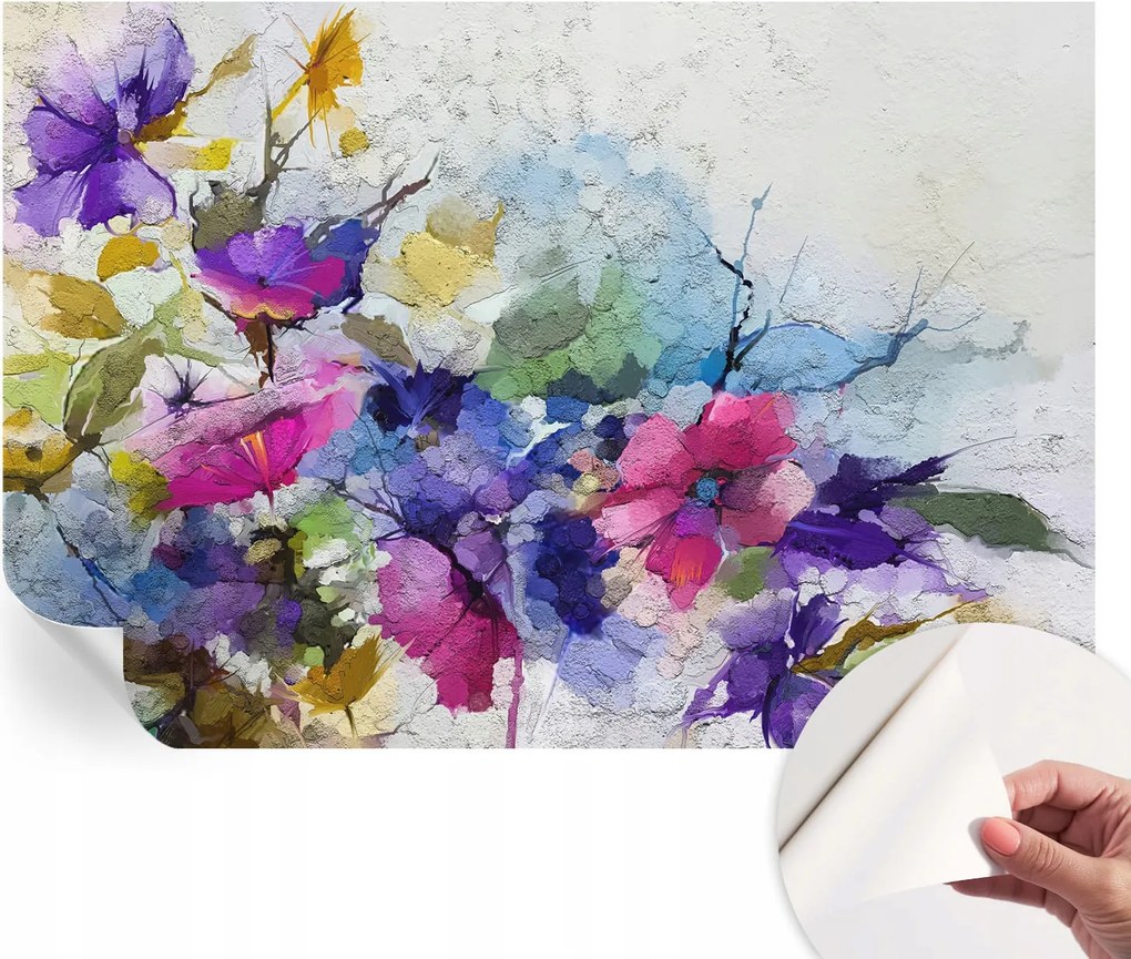 Öntapadós tapéta Falfestmény Prémium Absztrakt virágok 152x104 cm