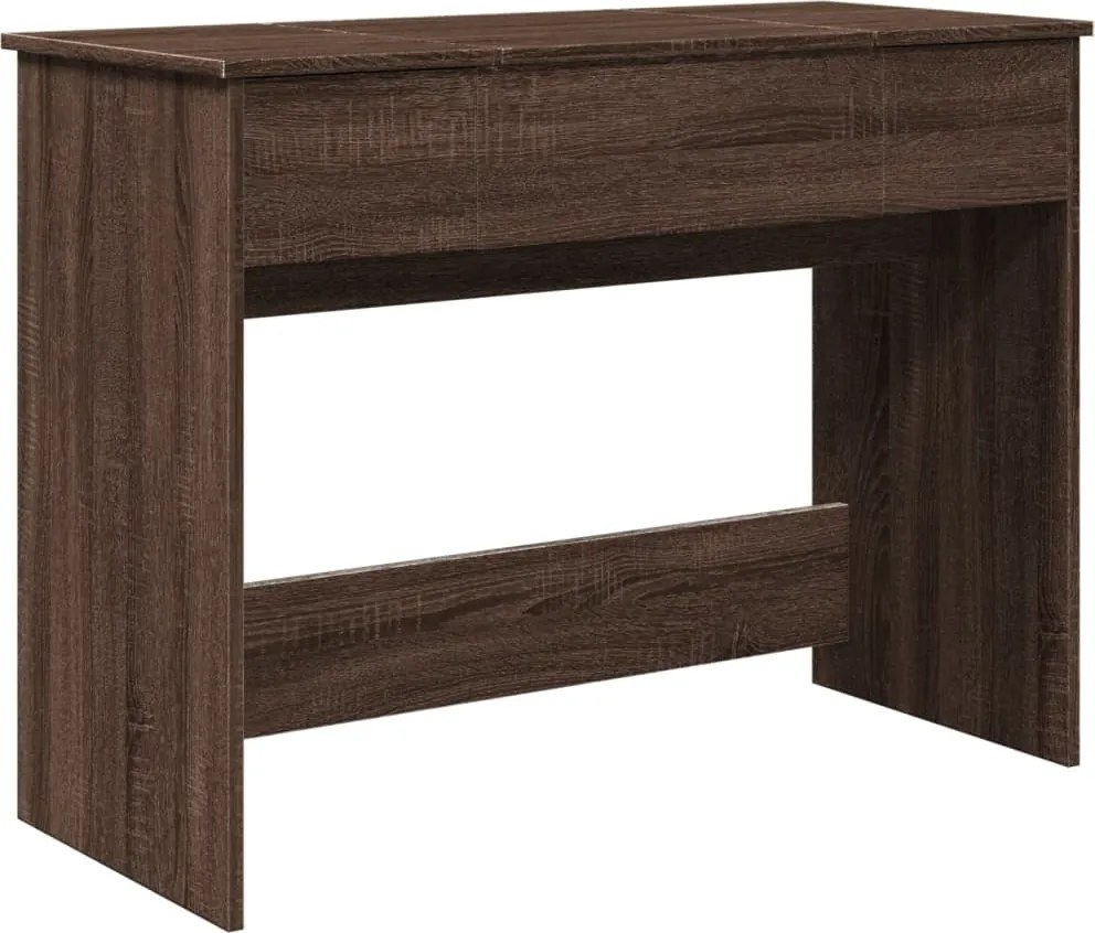 vidaXL barna tölgy színű fésülködőasztal tükörrel 100x45x76 cm