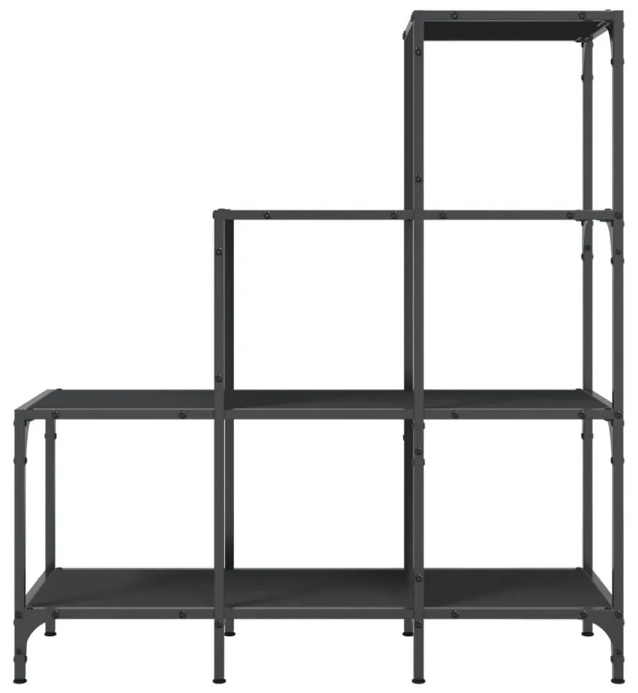 fekete szerelt fa és fém könyvszekrény 92 x 30 x 102 cm