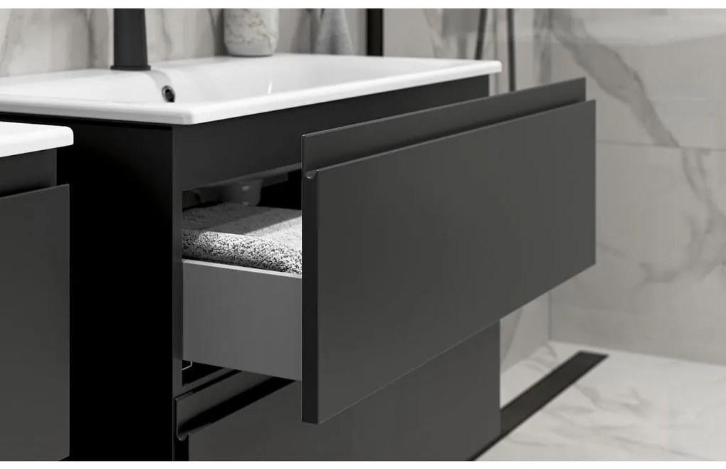 Cersanit Moduo, tükrös fali szekrény 60x14x80 cm, antracit matt, S590-072-DSM