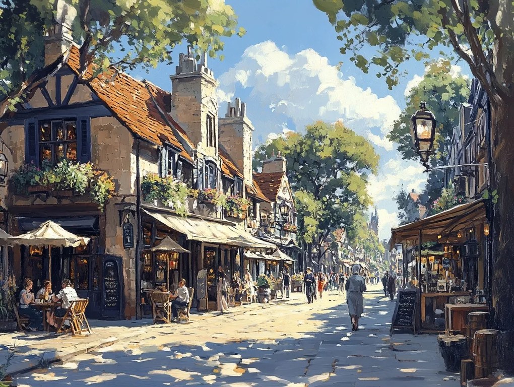 Vászonkép Canvas Város Franciaország Utca Körút Étterem 100x75