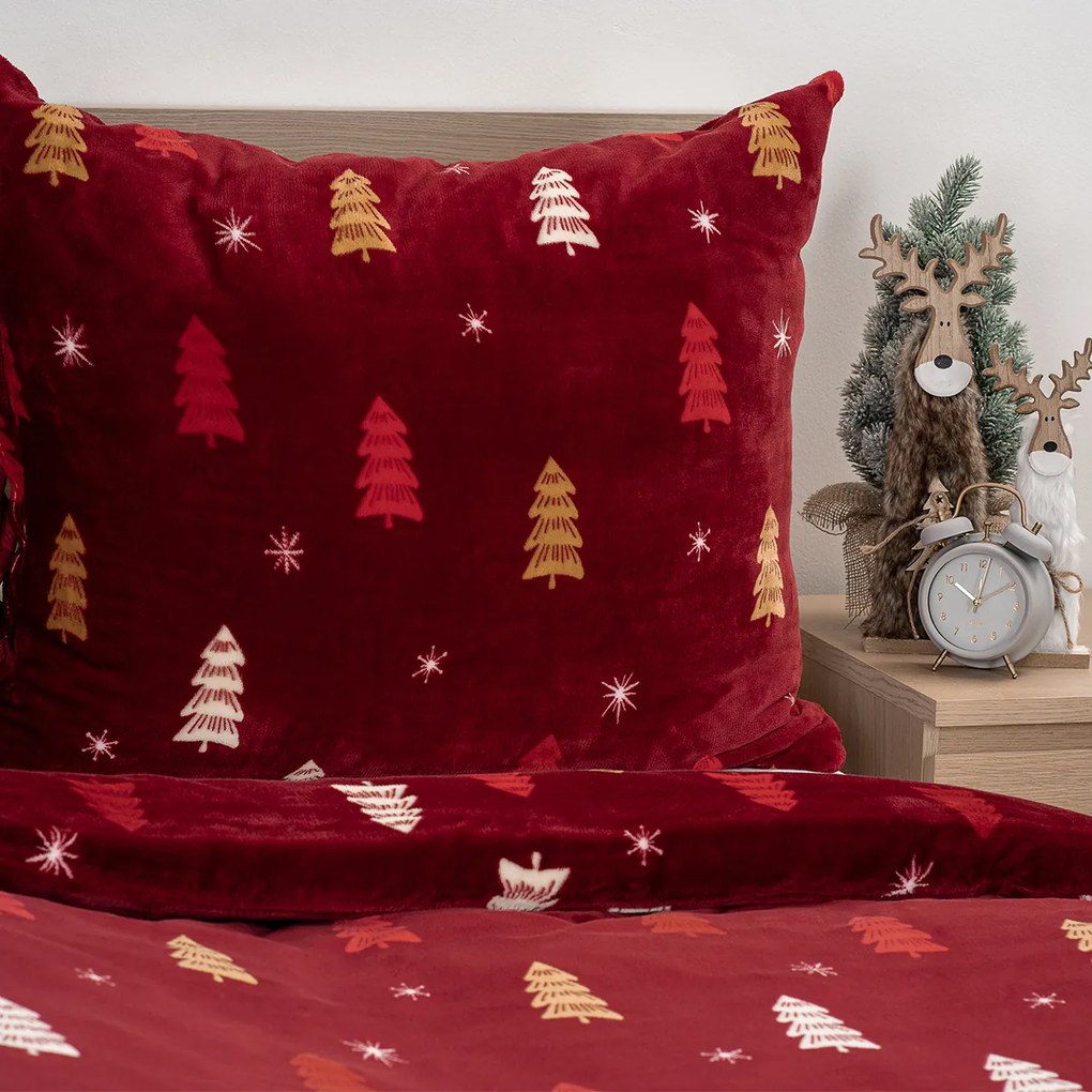 4Home Crimson Woods mikroflanel ágynemű, 140 x 200 cm, 70 x 90 cm