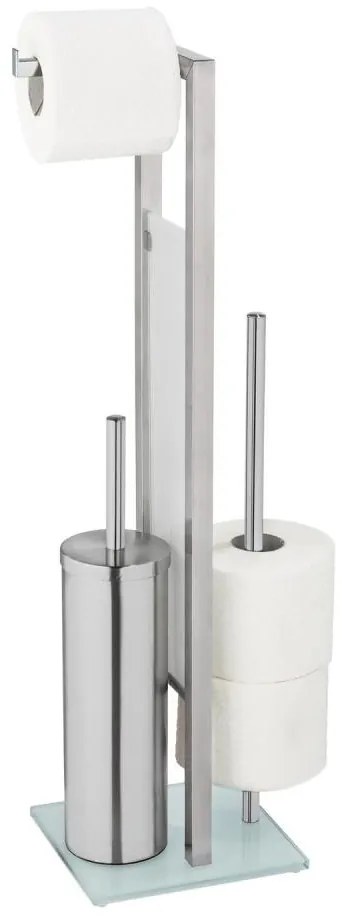 WENKO 25399100 - WC-kefe RIVALTA 18x70 cm ezüst/fehér/fekete