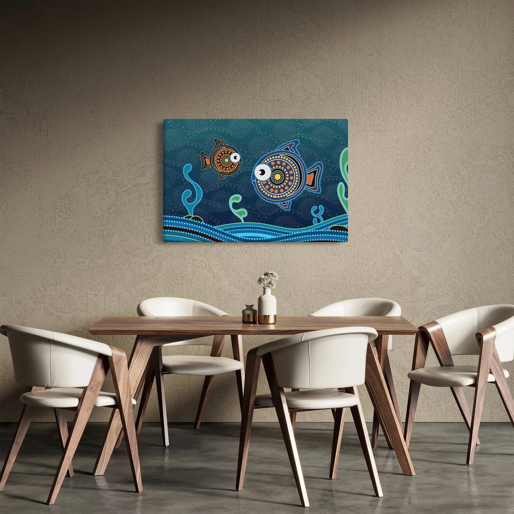 Kép - festett hal (90x60 cm)