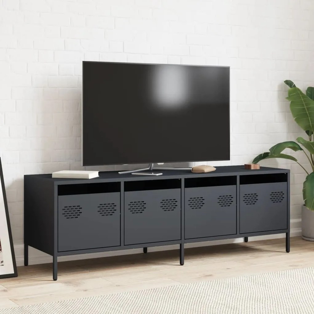 antracit hidegen hengerelt acél TV-szekrény 135x39x43,5 cm