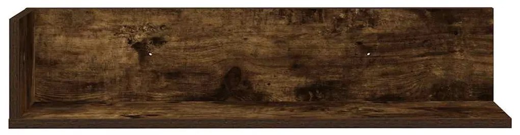 2 db füstös tölgy színű szerelt fa fali polc 75 x 16,5 x 16,5cm