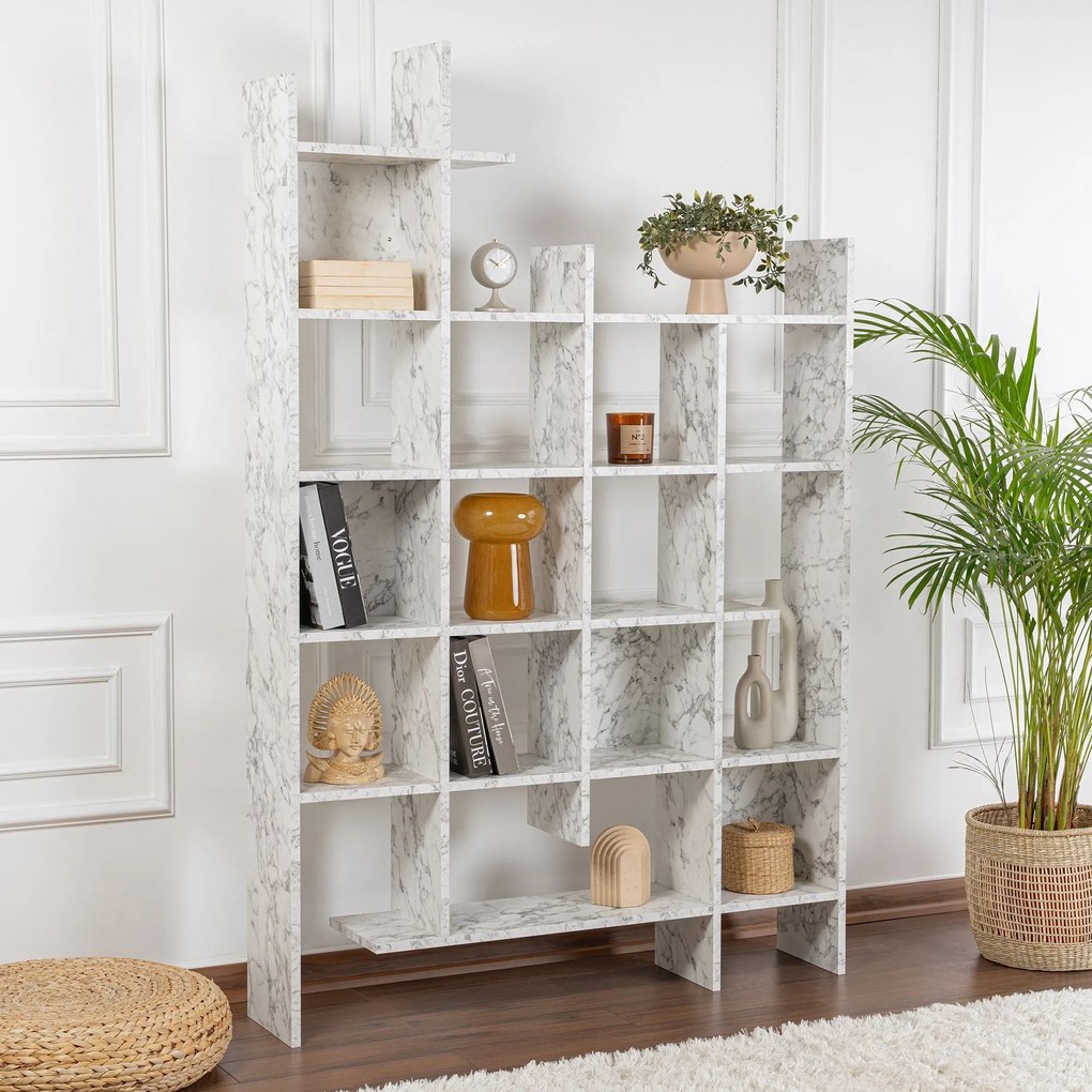 Könyvespolc Manco - Carrara Marble