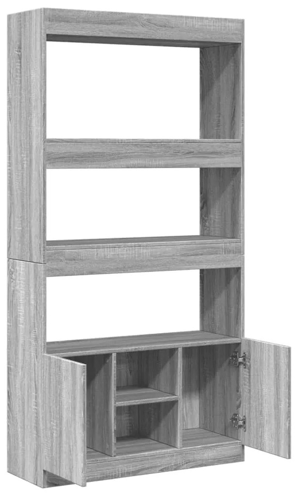 szürke sonoma szerelt fa magasszekrény 92 x 33 x 180 cm