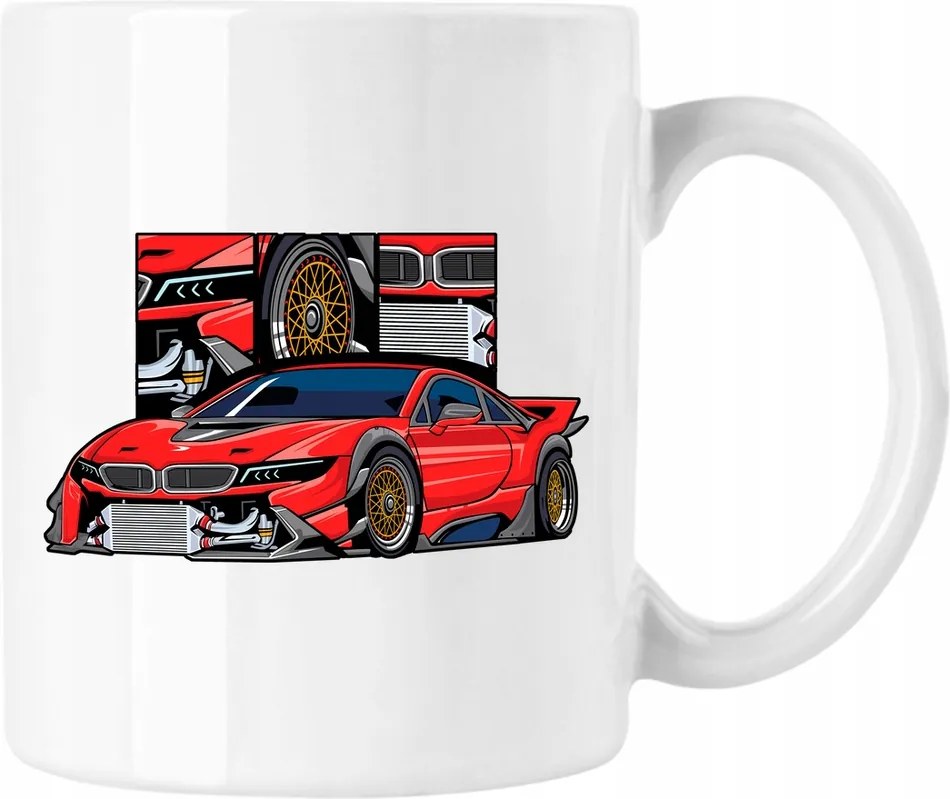 Bögre i8 Sport Car Autó Fehér 330ml