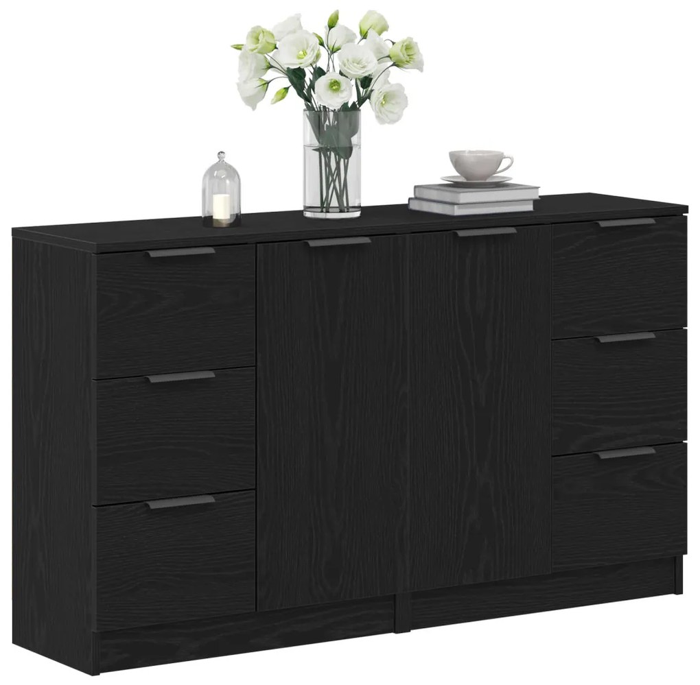 Pultok 2 db Fekete Ötcsokor 60x30x70 cm Mérnöki Fa