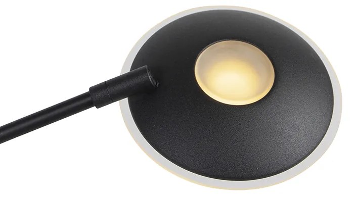 Modern állólámpa fekete, LED-del és olvasókarral - Ibiza