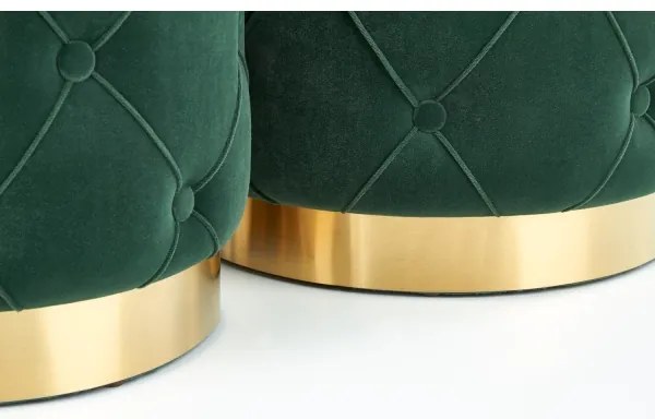 KÉSZLET 2x Taburet POLLY átm. 40/44 cm zöld/arany