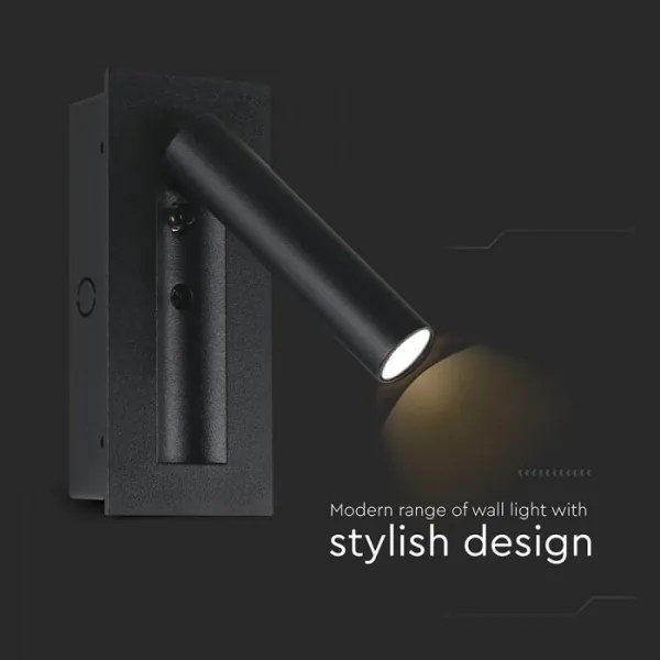 LED fali spotlámpa LED/2W/230V 3000K fekete