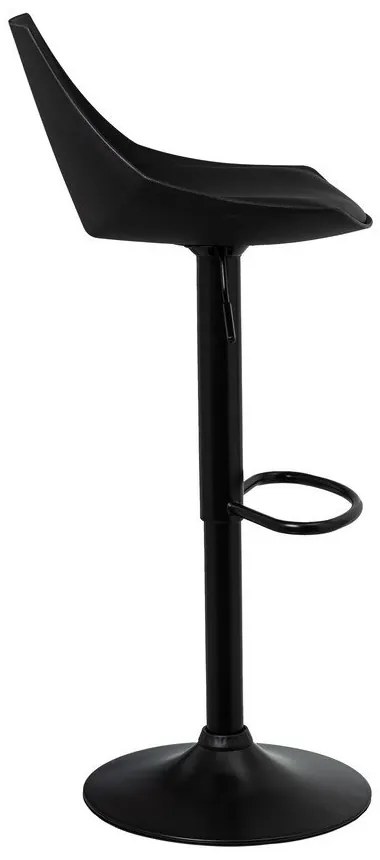 Fekete bőr utánzat állítható magasságú bárszék szett 2 db-os (ülésmagasság 56,5 cm) – Casa Selección