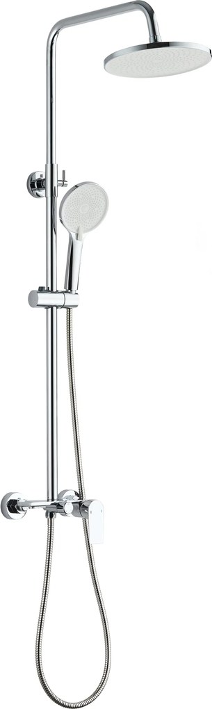 Invena Rikia, zuhanyszett 3 funkciós karos keverőcsappal, kézi és fejzuhannyal, króm, INV-AU-24-B01-G