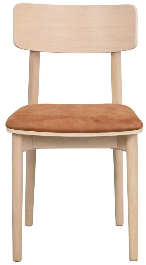 Konyakbarna-natúr színű bőr utánzat étkezőszék szett 2 db-os Wolcott – Rowico