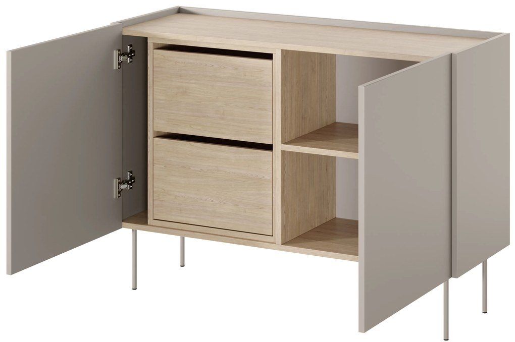 Desin 120 2D2SZ kétajtós fiókos komód fiókkal 120 2D2SZ - kasmír / nagano-tölgy