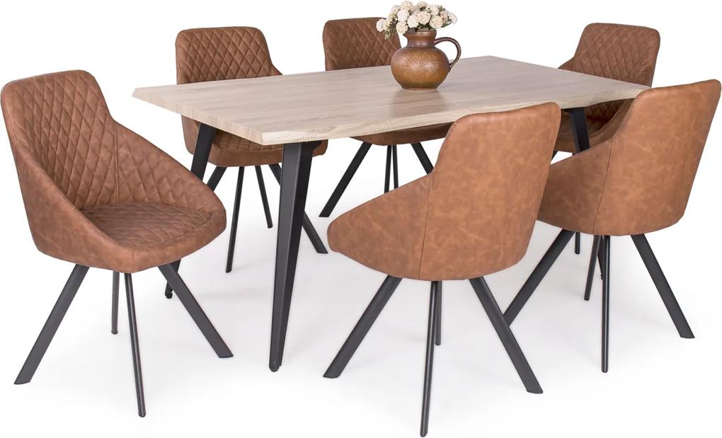 Tina asztal Domino székekkel | 6 személyes étkezőgarnitúra