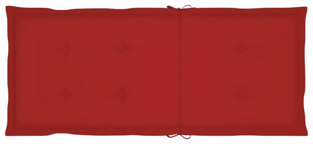 4 db piros szövet kerti magas háttámlájú székpárna 120x50x3 cm