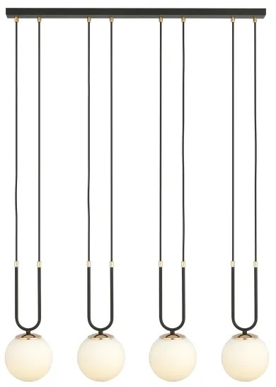 Csillár zsinóron GLAM 4xE14/10W/230V fekete