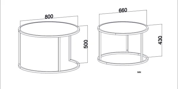 KÉSZLET 2x TAMBUR dohányzóasztal fekete/barna
