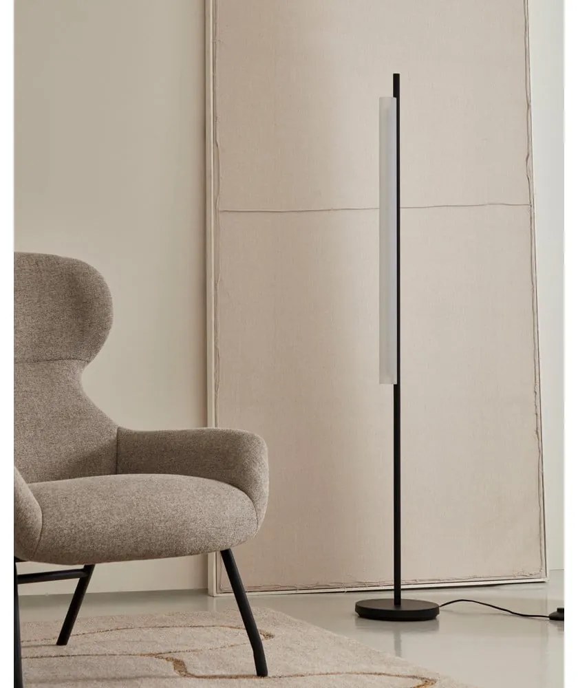 Fekete-fehér LED állólámpa üveg búrával (magasság 150 cm) Vauxall – Kave Home